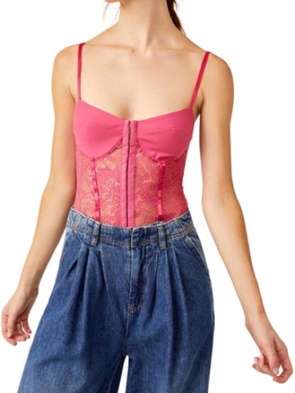 Free People Night Rhythm Raspberry Bodysuit Size Small